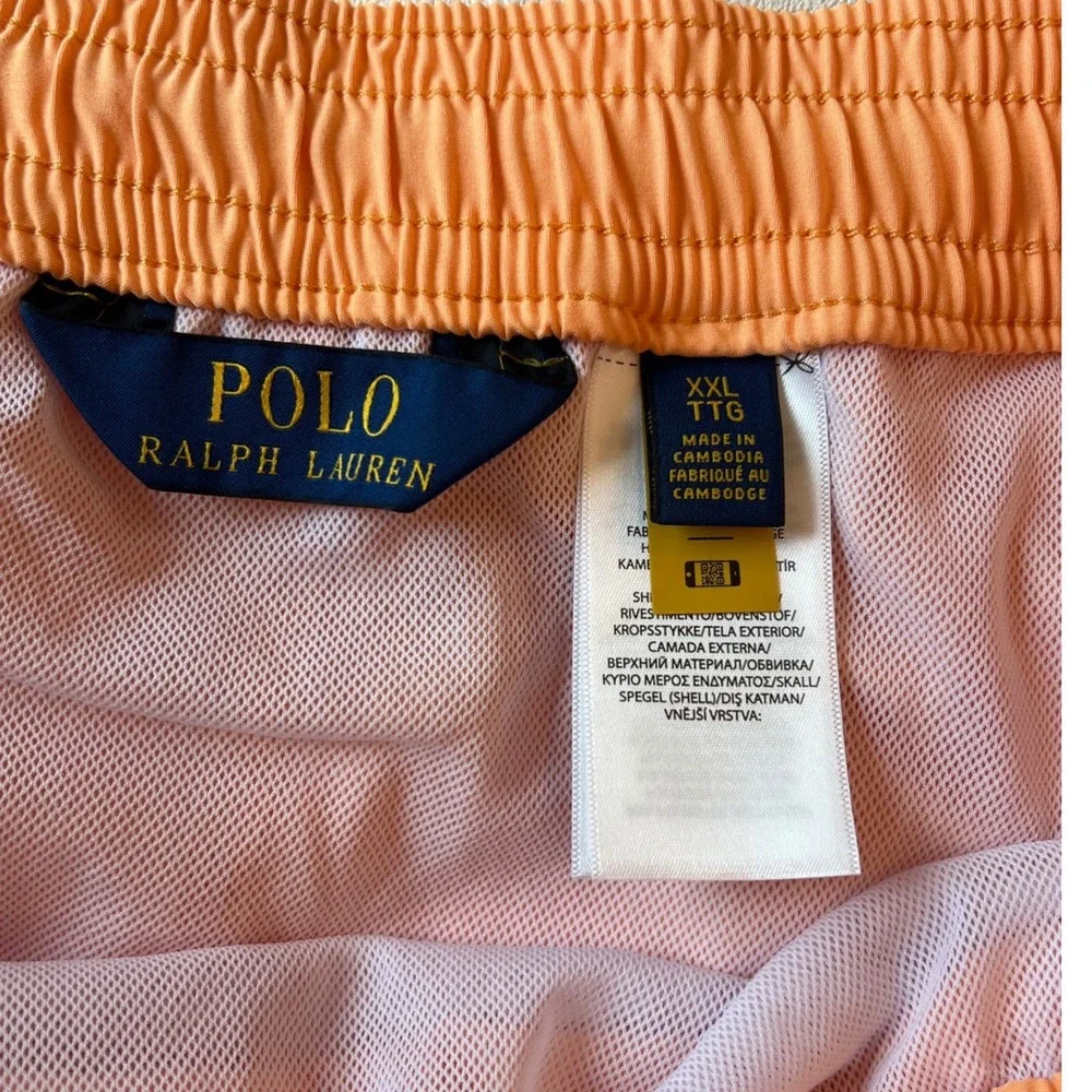 Polo Ralph Lauren Mens Orange Swim Trunks XXL Mesh Lined preppy quiet luxury